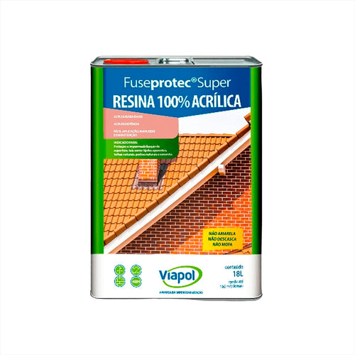 Resina Acrílica Fuseprotec 18Lt Semibrilho Acetinado Viapol Incolor Transparente