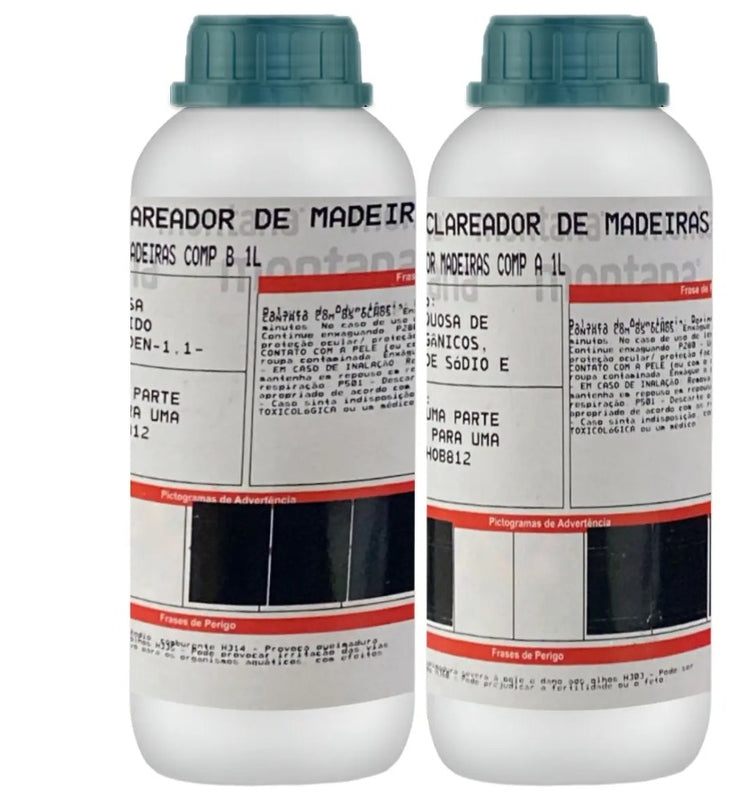 Kit Clareador de Madeira Montana HOB811 HOB812 Componentes A e B Base Água