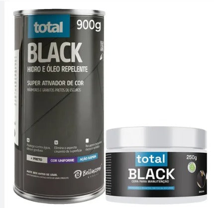 Kit Total Black Bellinzoni Ativador 500ml + Cera para Mármore e Granito Preto