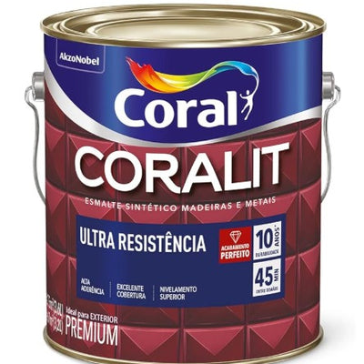 Tinta Esmalte Coralit Alto Brilho Ultra Resistência 3,6l Madeira E Metal Coral