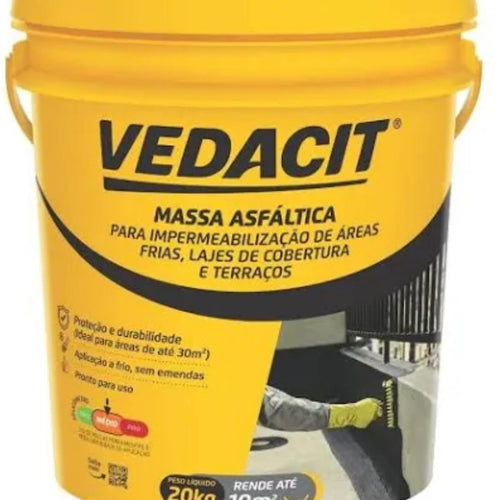 Massa Asfáltica 20kg Impermeabilizante Frio Asfalto Vedacit