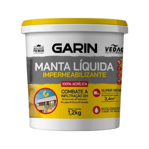 Manta Líquida Impermeabilizante 1,2kg Infiltração Telha Laje Várias Cores Garin