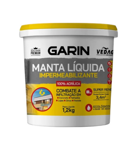 Manta Líquida Impermeabilizante 1,2kg Infiltração Telha Laje Várias Cores Garin