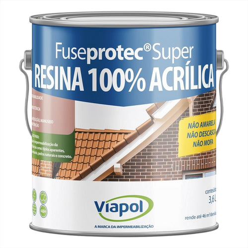 Resina Acrílica Fuseprotec 3,6 Lt Fosca Viapol Incolor Transparente