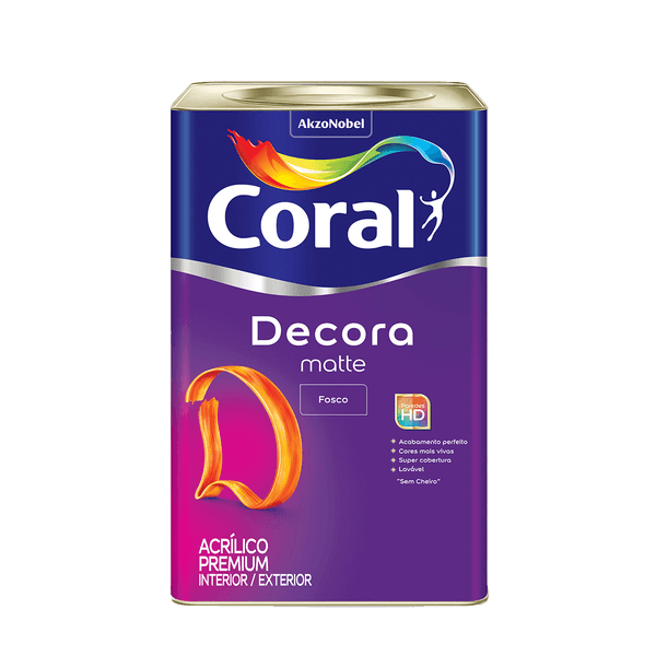 Tinta Acrílica Fosca Decora Matte Branco Neve 18L - Coral