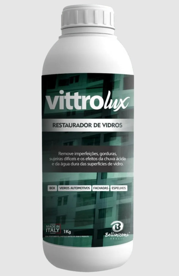 Vittrolux 1kg Removedor de Imperfeições para Vidros Bellinzoni - Limpeza e Polimento para Vidros, Boxes e Espelhos, Elimina Gorduras.