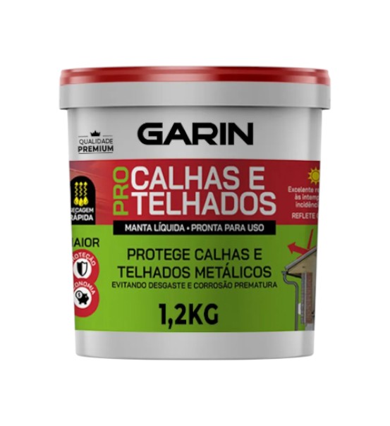 Manta Líquida Acrílica Impermeabilizante 1,2kg Garin Pro Calhas E Telhados