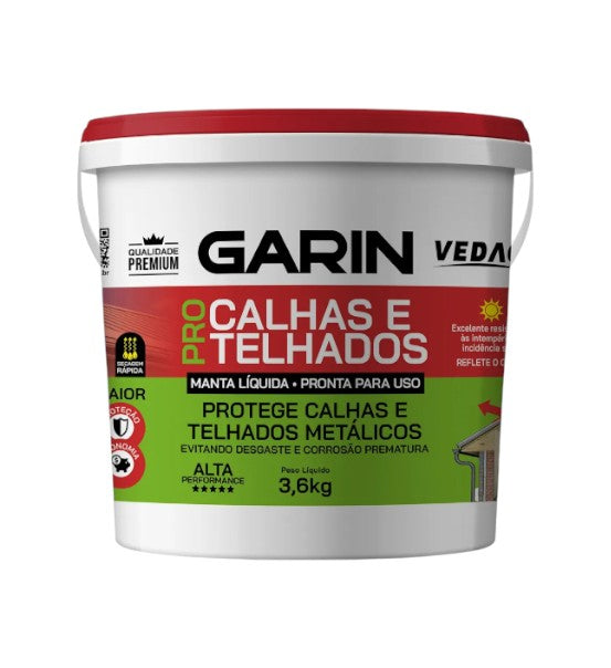 Manta Líquida Acrílica Impermeabilizante 3,6kg Garin Pro Calhas E Telhados