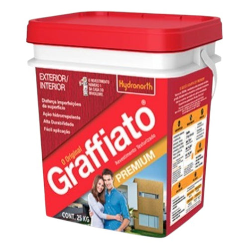 Textura Graffiato Riscado Premium Balde Plástico 25kg - Hydronorth