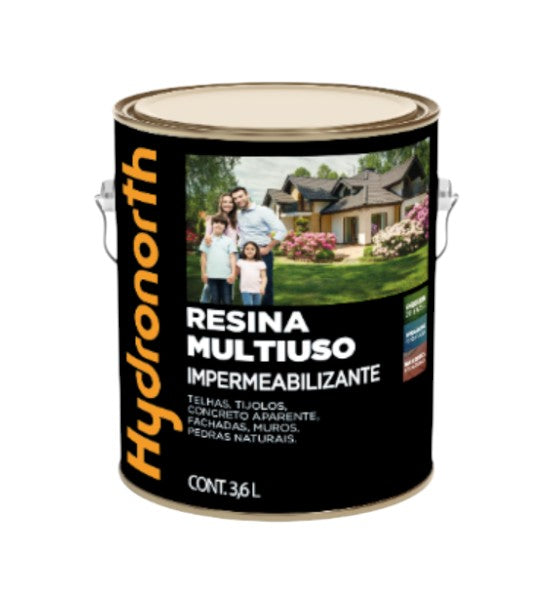 Resina Multiuso 3,6l Para Telhas E Pisos Incolor Brilhante Solvente Hydronorth