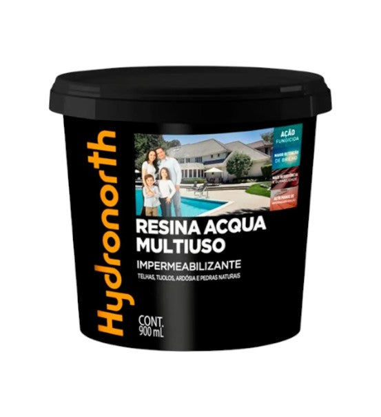 Resina Multiuso Brilhante Base Água Incolor 900ml Telhas e Pisos Hydronorth