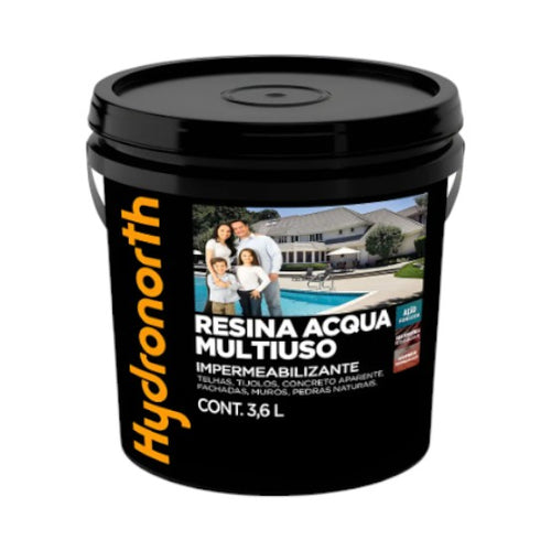 Resina Multiuso Brilhante Base Água Incolor 3,6l Telhas e Pisos Hydronorth