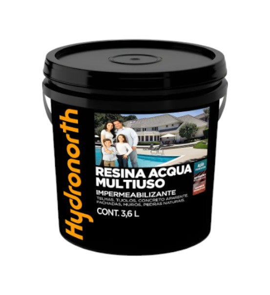 Resina Multiuso Brilhante Base Água Incolor 3,6l Telhas e Pisos Hydronorth