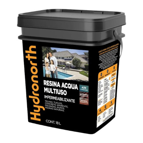Resina Multiuso Brilhante Base Água Incolor 18l Telhas e Pisos Hydronorth