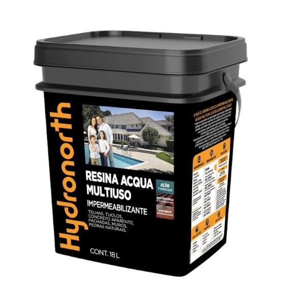 Resina Multiuso Brilhante Base Água Incolor 18l Telhas e Pisos Hydronorth