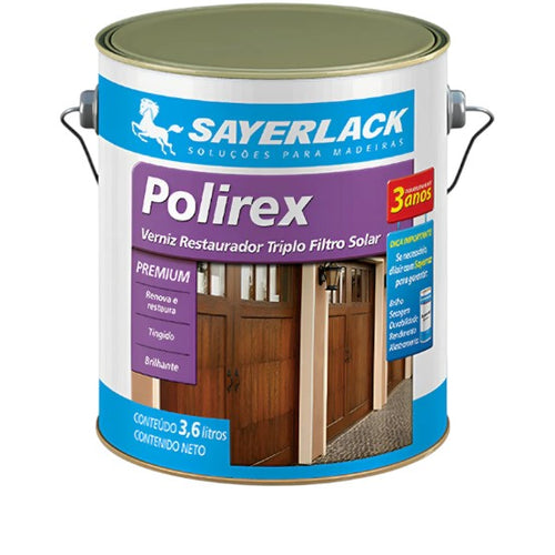 Verniz Polirex Restaurador Cores Mogno ou Imbuia 3,6l Triplo Filtro Solar Sayerlack