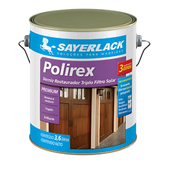 Verniz Polirex Restaurador Cores Mogno ou Imbuia 3,6l Triplo Filtro Solar Sayerlack