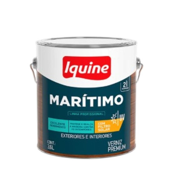 Verniz Marítimo Fosco Incolor Iquine 3,6L com Filtro Solar para Madeira