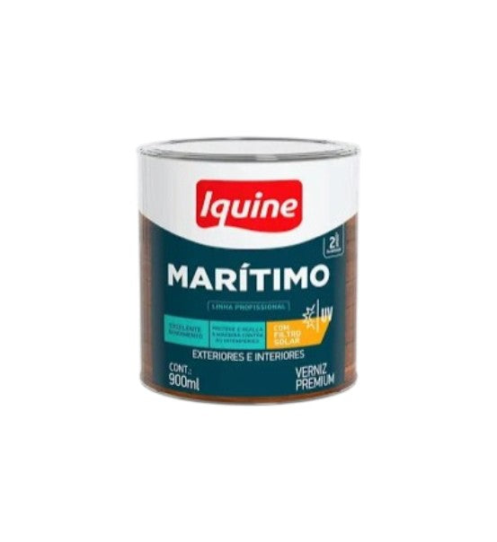 Verniz Marítimo Alto Brilho Incolor Iquine 900ml para Madeira
