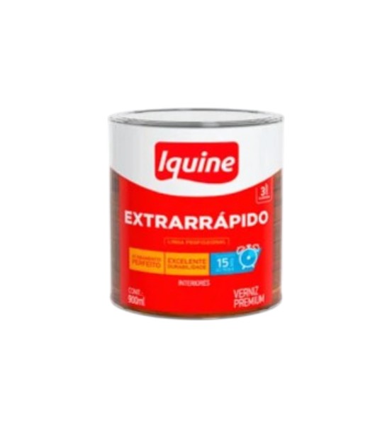 Verniz Extrarrápido Incolor Iquine 900ml Alto Brilho para Madeira