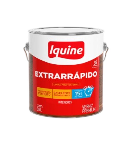 Verniz Extrarrápido Incolor Iquine 3,6L Alto Brilho para Madeira