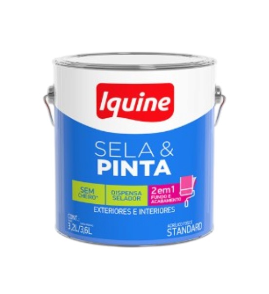 Tinta Sela e Pinta Iquine Branco Neve 3,6L Fosca 2 em 1