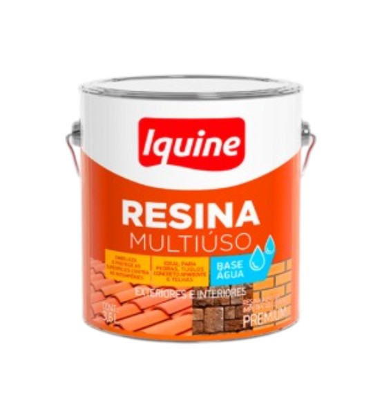 Resina Multiuso Base Água Incolor Iquine 3,6L Impermeabilizante Brilhante