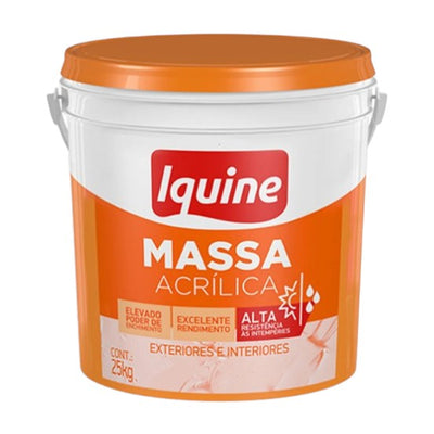 Massa Acrílica Iquine 25kg Alto Rendimento, Fácil Aplicação e Excelente Aderência