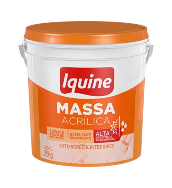 Massa Acrílica Iquine 25kg Alto Rendimento, Fácil Aplicação e Excelente Aderência