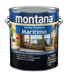 Verniz Premium Marítimo Base Solv Para Portas Janelas Portões Madeira 3,6l Cor Natural Brilhante Montana