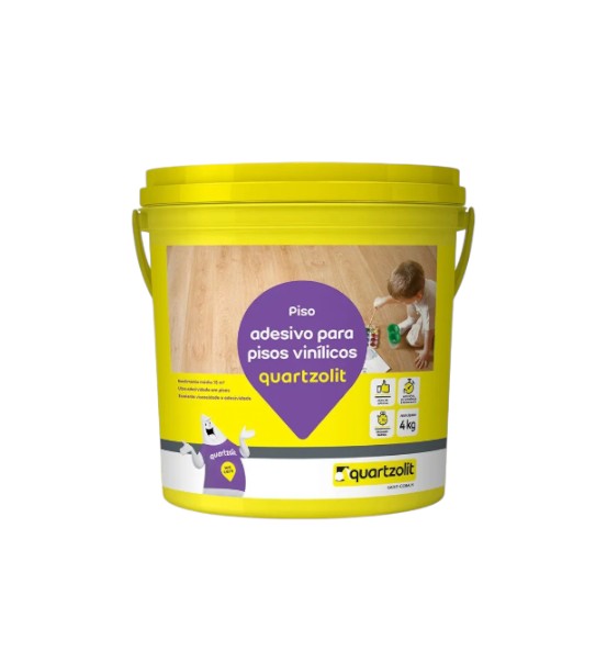 Cola Para Pisos Adesivo Vinílico 4kg Quartzolit Cor Branco
