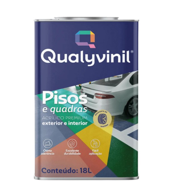 Tinta Acrílica Pisos e Quadras Alta Durabilidade E Resistência Qualyvinil 18l