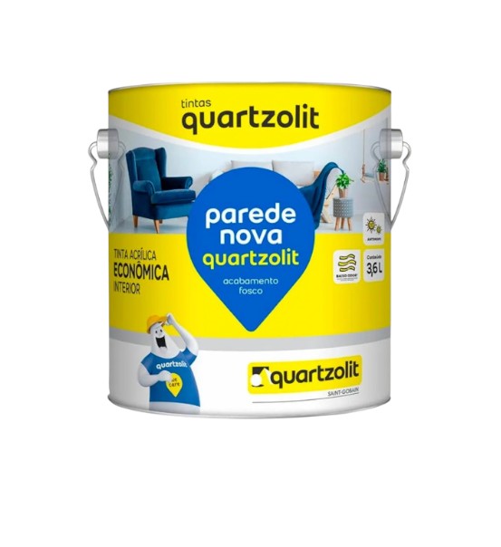 Tinta Acrílica Parede Nova Quartzolit Galão 3,6l Várias Cores