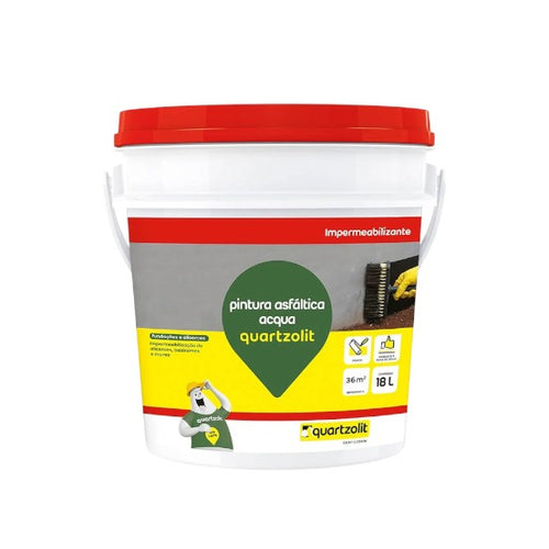 Pintura Asfáltica Acqua 18l Cor Preto Quartzolit Impermeabiliza Superfície