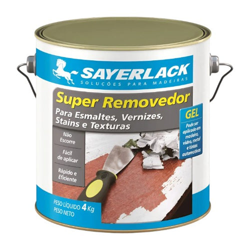Super Removedor Gel Esmalte Verniz Textura Tinta Automotiva 4kg Sayerlack