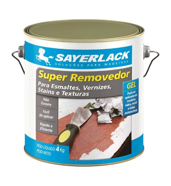 Super Removedor Gel Esmalte Verniz Textura Tinta Automotiva 4kg Sayerlack