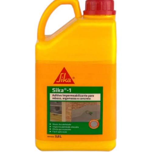 Aditivo Impermeabilizante Sika-1 Para Argamassa E Concreto 3,6l Acabamento Fosco Cor Líquido Amarelo