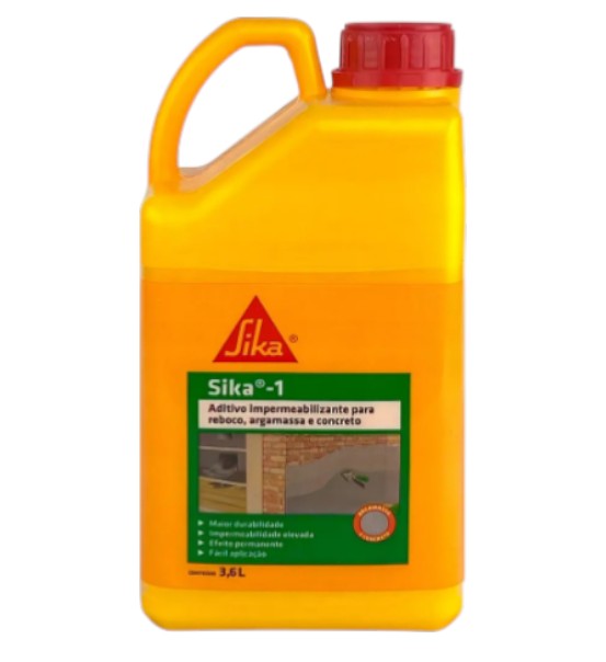 Aditivo Impermeabilizante Sika-1 Para Argamassa E Concreto 3,6l Acabamento Fosco Cor Líquido Amarelo