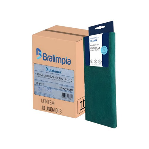 Fibra Bucha Limpeza Pesada Verde Lava Piso Azulejo Kit 10 Un