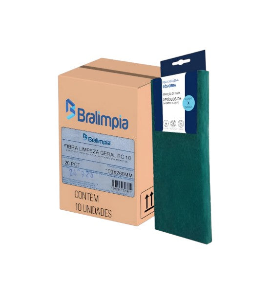 Fibra Bucha Limpeza Pesada Verde Lava Piso Azulejo Kit 10 Un