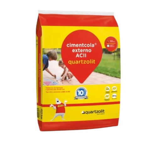 Argamassa Cimentcola Cinza 2OKg Externo ACII - Quartzolit