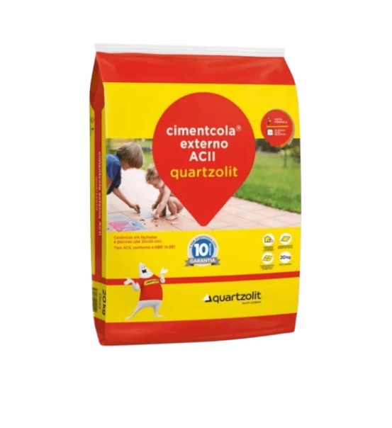 Argamassa Cimentcola Cinza 2OKg Externo ACII - Quartzolit