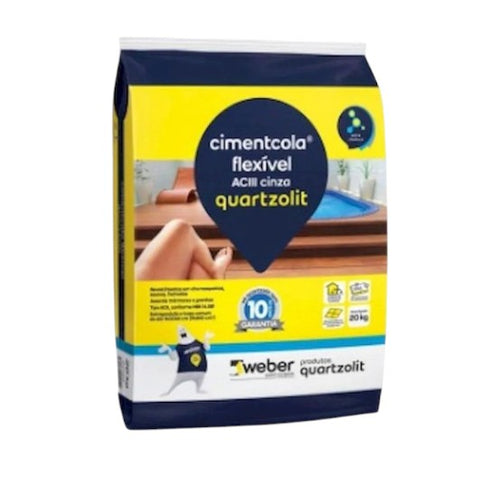 Argamassa AC3 Flexível Cinza 20kg - Quartzolit