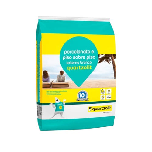 Argamassa Colante Piso Sobre Piso Externo Branco 20kg Quartzolit