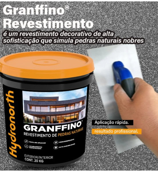 Textura Pedras Naturais Balde 20KG Granffino Revestimento Cores Diversas | Hydronorth