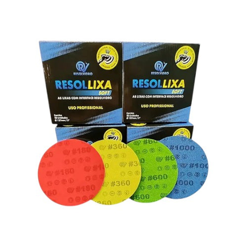 Lixas Para Polimento De Vidro Resolvidro 5 Polegadas Vários Grãos