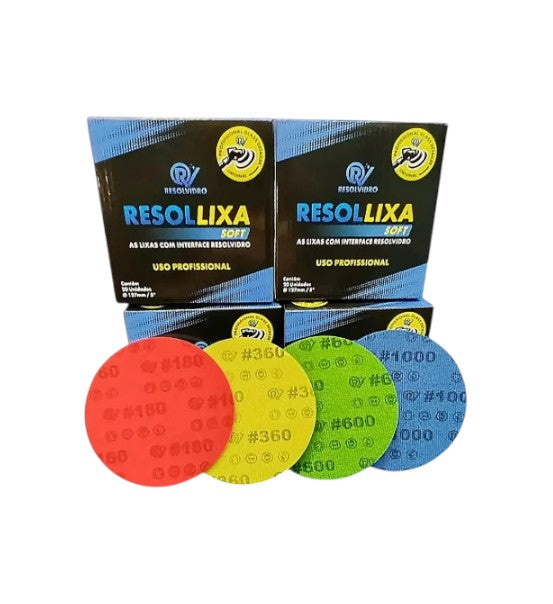 Lixas Para Polimento De Vidro Resolvidro 6 Polegadas Vários Grãos