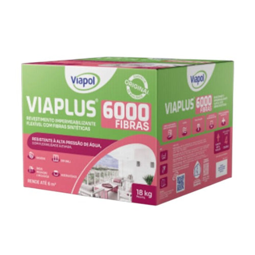 Viaplus 6000 fibras Impermeabilizante Flexível Argamassa Viapol