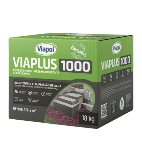 Viaplus 1000 Argamassa Impermealizante Proteção Viapol 18kg
